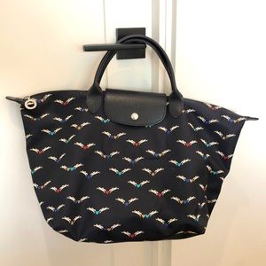 Longchamp Le Pliage blue multicolor print